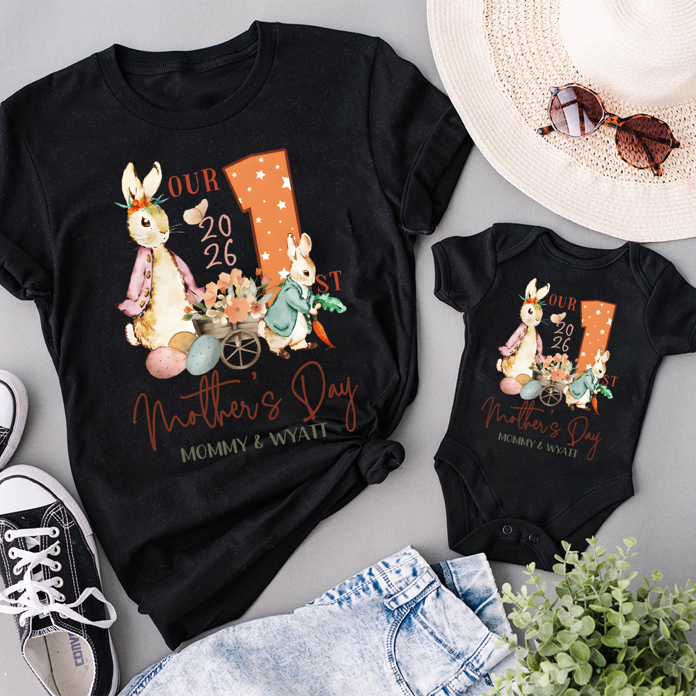Personalized First Mother's Day Mommy and Baby Outfit | CWFamily133