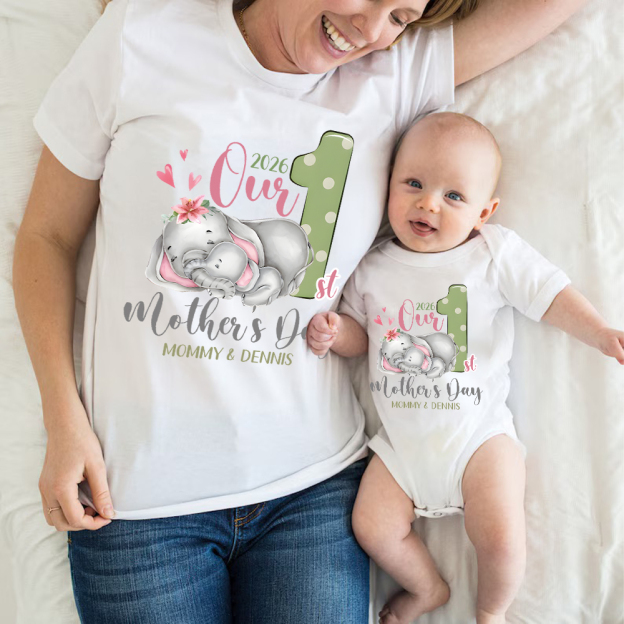 Personalized First Mother's Day Mommy and Baby Outfit | CWFamily134