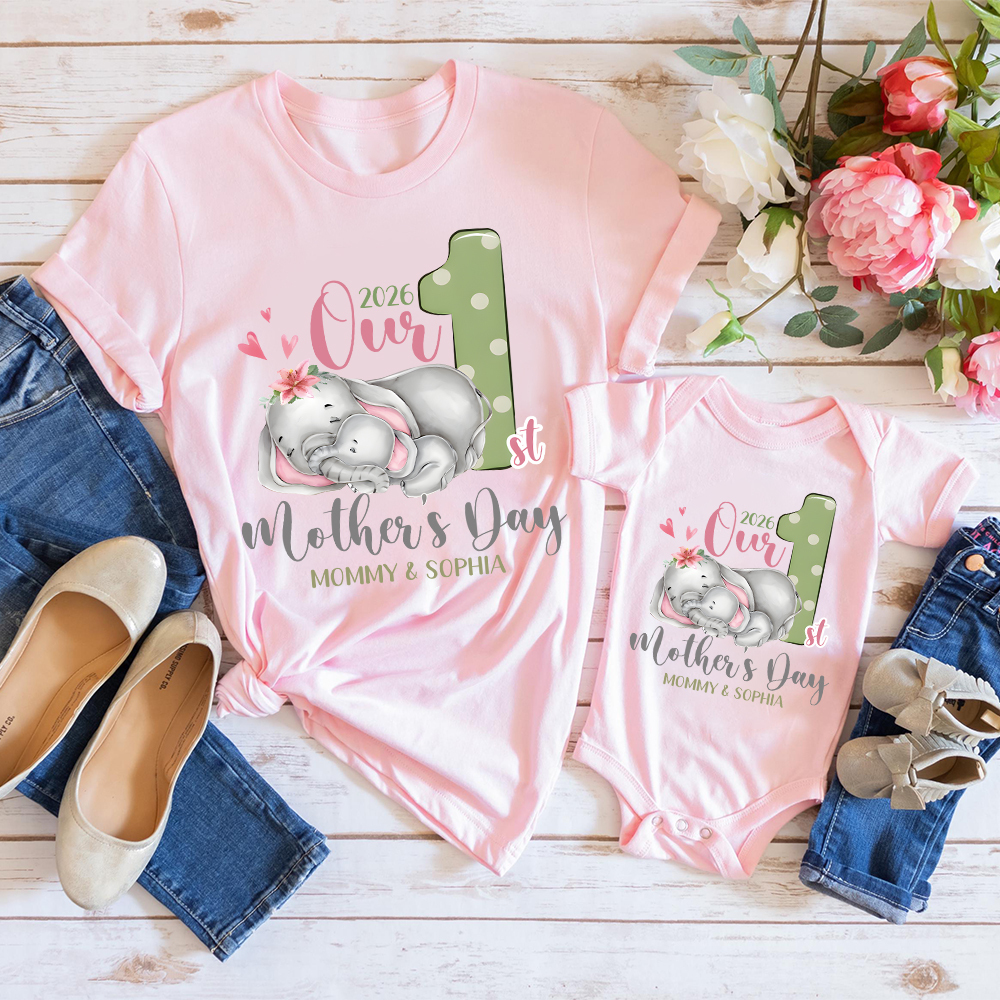 Personalized First Mother's Day Mommy and Baby Outfit | CWFamily134