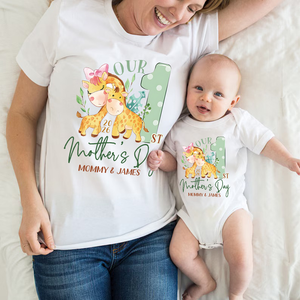 Personalized First Mother's Day Mommy and Baby Outfit | CWFamily135