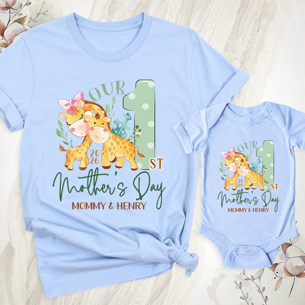 Personalized First Mother's Day Mommy and Baby Outfit | CWFamily135
