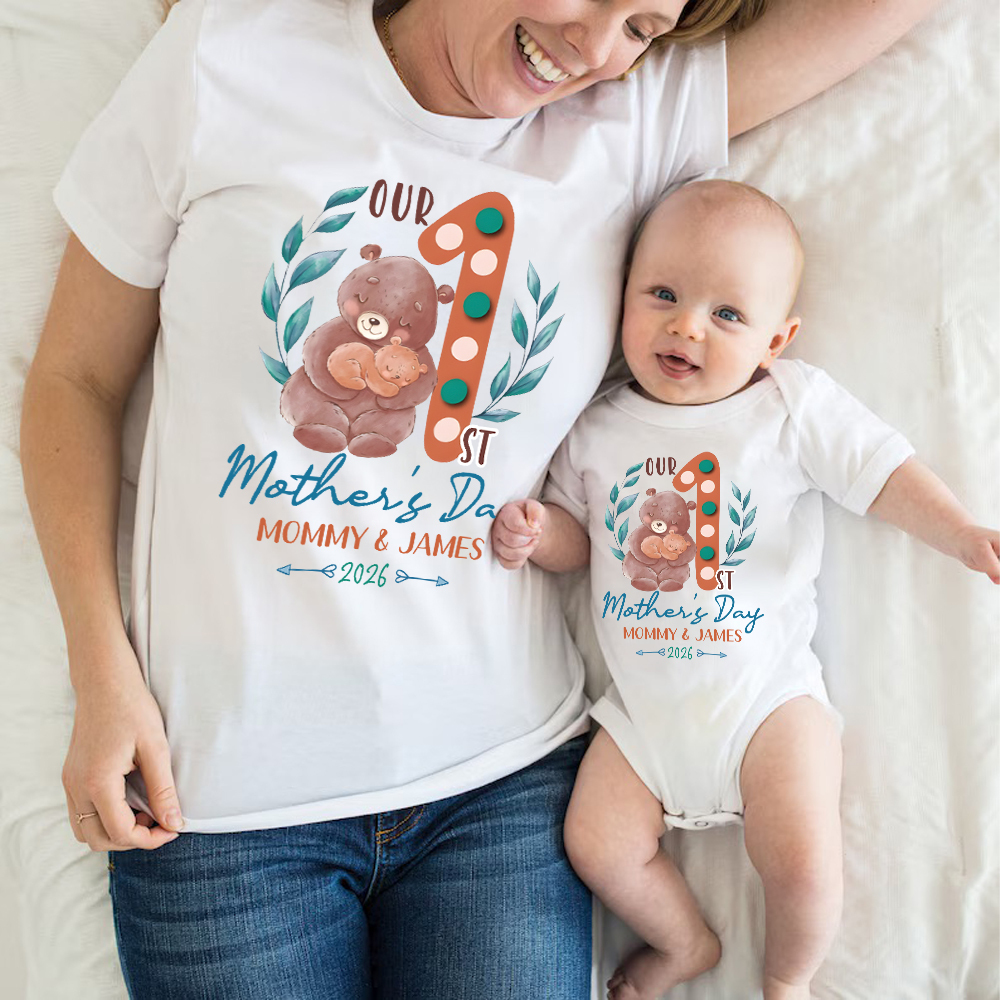 Personalized First Mother's Day Mommy and Baby Outfit | CWFamily136