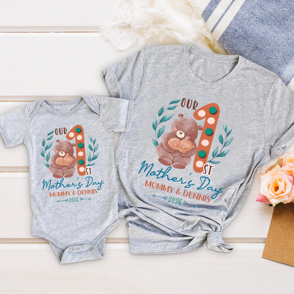 Personalized First Mother's Day Mommy and Baby Outfit | CWFamily136