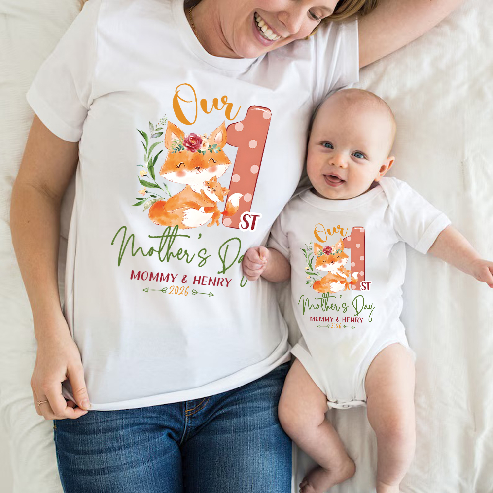 Personalized First Mother's Day Mommy and Baby Outfit | CWFamily137