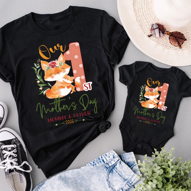 Personalized First Mother's Day Mommy and Baby Outfit | CWFamily137