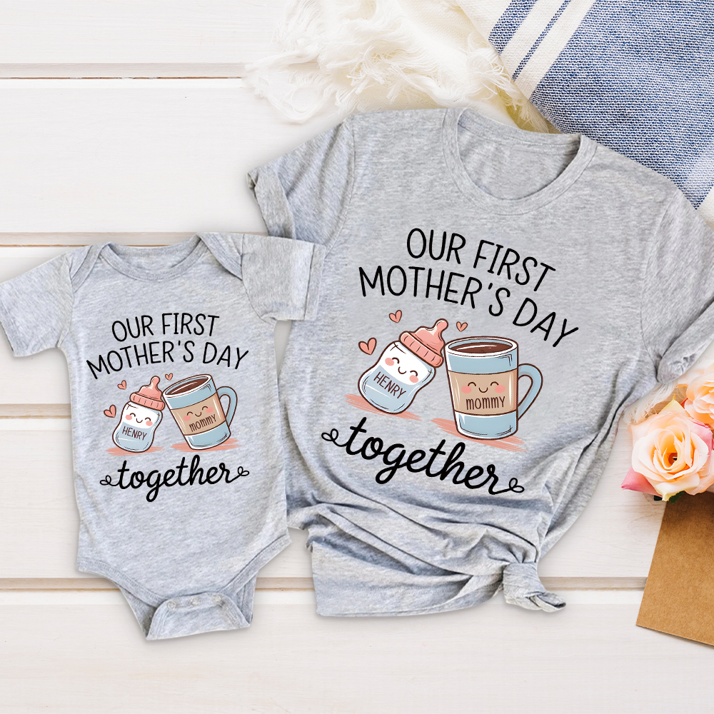 Personalized First Mother's Day Mommy and Baby Outfit | CWFamily141