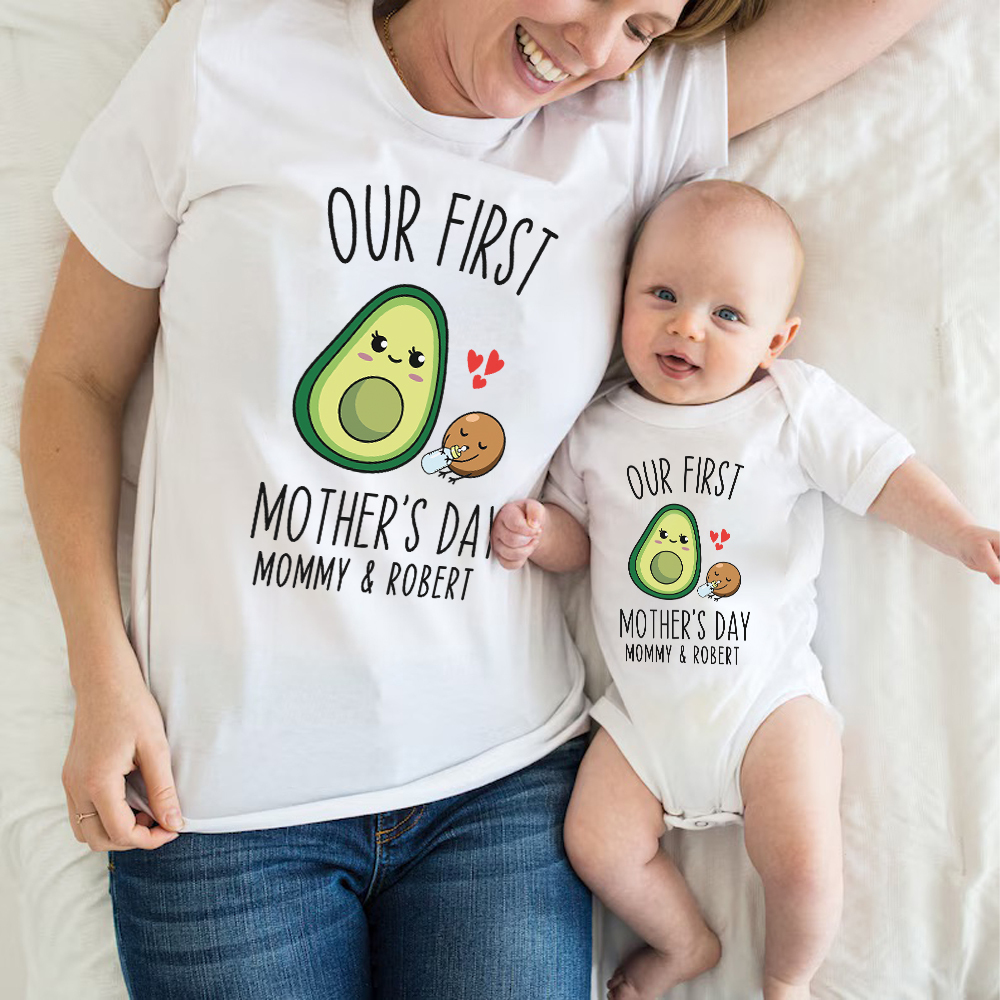 Personalized First Mother's Day Mommy and Baby Outfit | CWFamily143