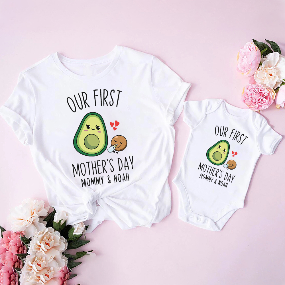 Personalized First Mother's Day Mommy and Baby Outfit | CWFamily143