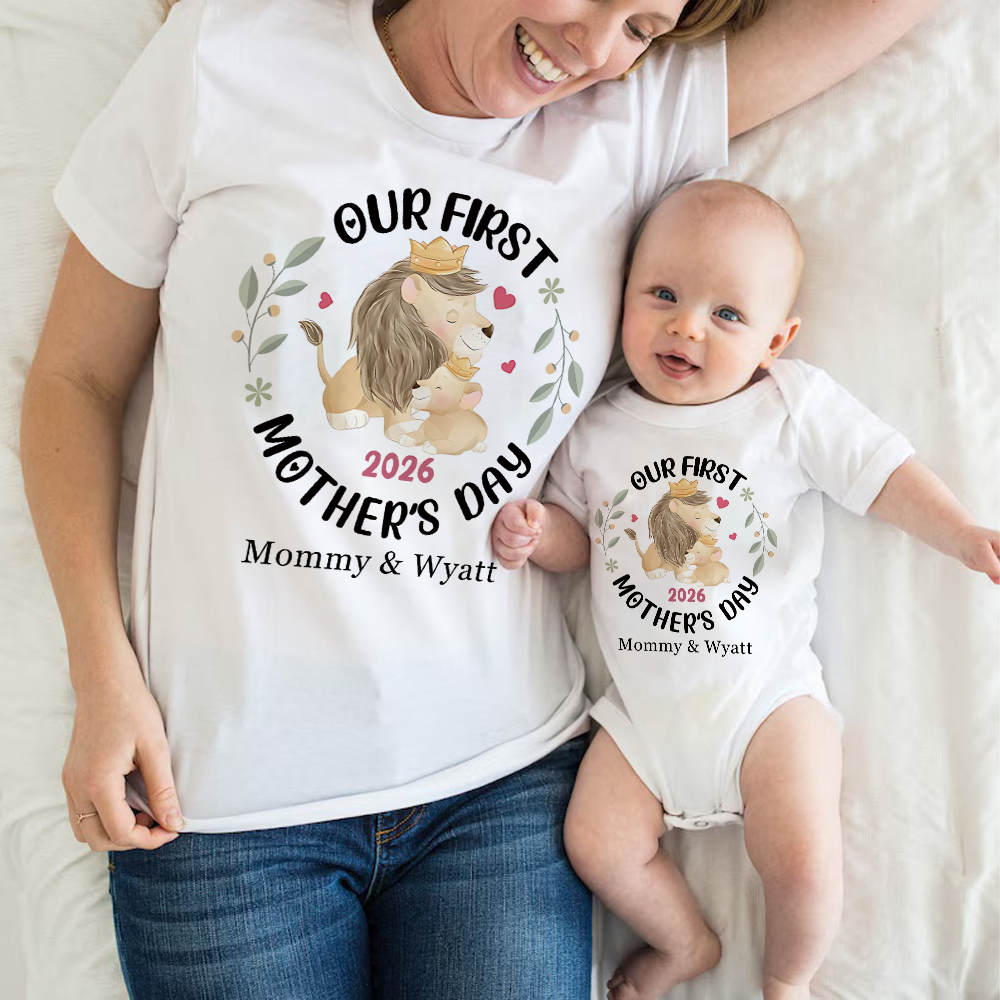 Personalized First Mother's Day Mommy and Baby Outfit | CWFamily144