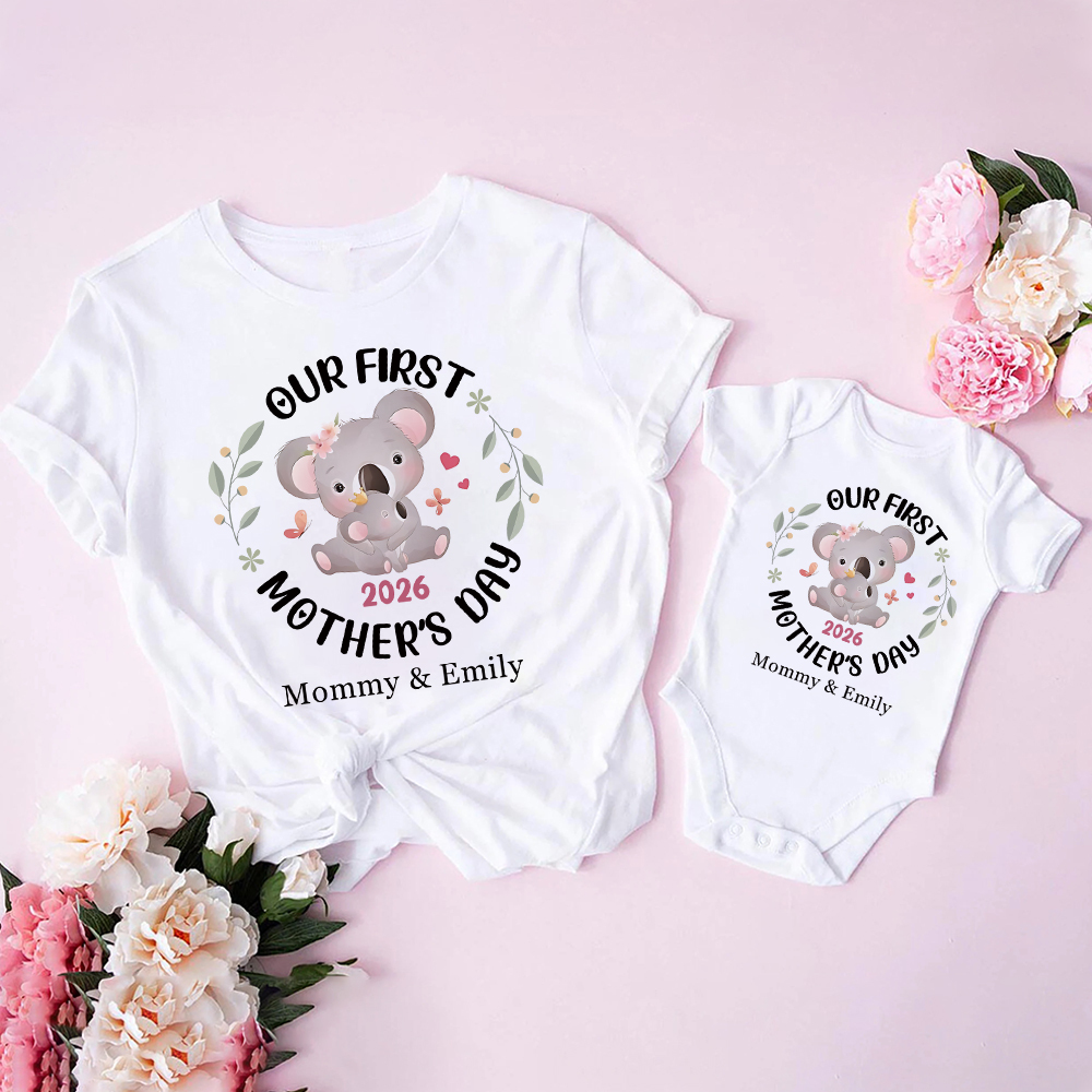 Personalized First Mother's Day Mommy and Baby Outfit | CWFamily144