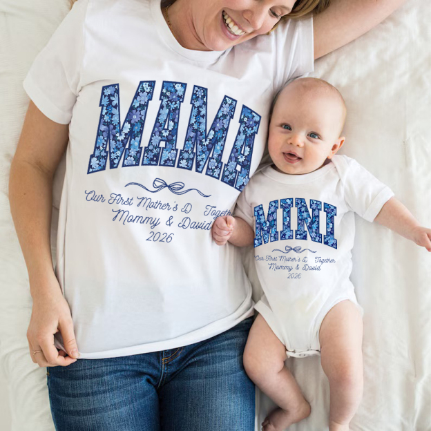 Personalized First Mother's Day Mommy and Baby Outfit | CWFamily145