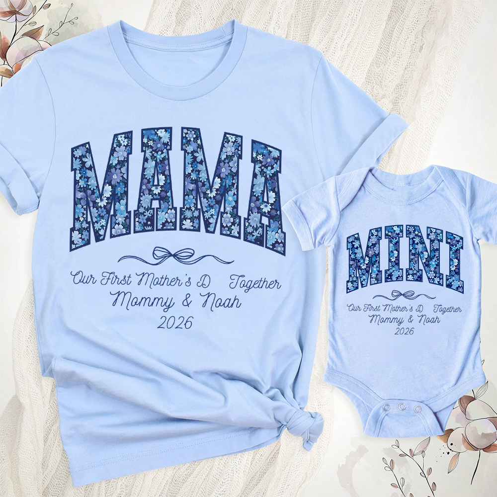 Personalized First Mother's Day Mommy and Baby Outfit | CWFamily145