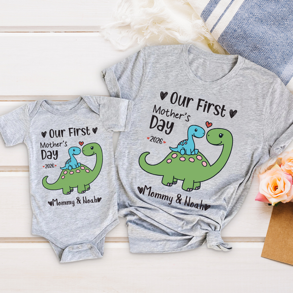 Personalized First Mother's Day Mommy and Baby Outfit | CWFamily146