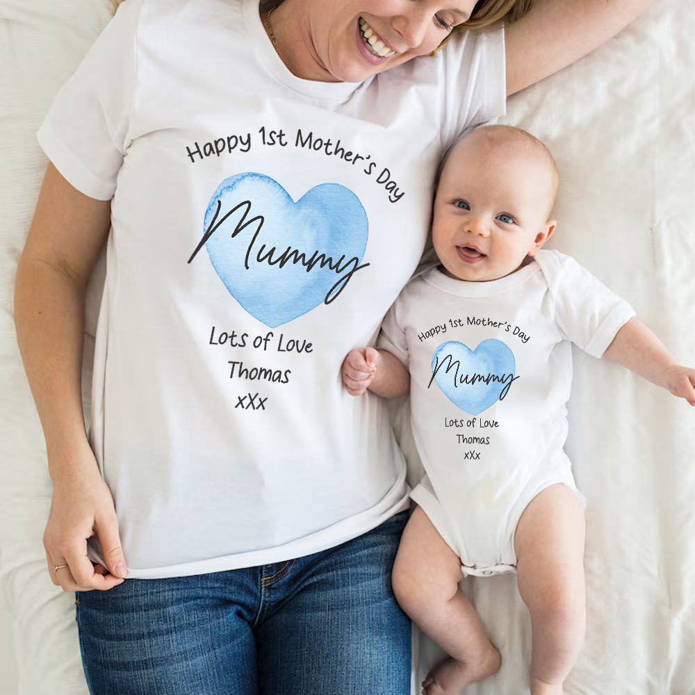 Personalized First Mother's Day Mommy and Baby Outfit | CWFamily138