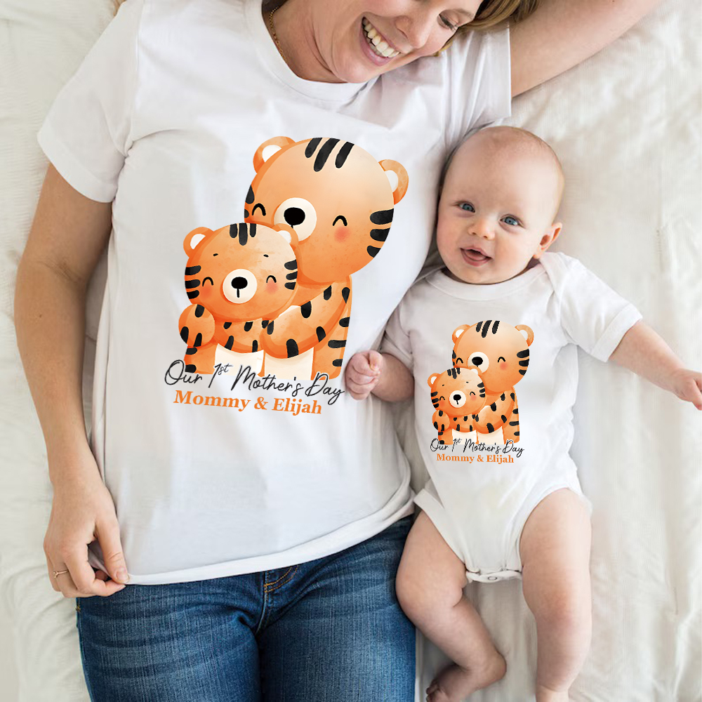 Personalized First Mother's Day Mommy and Baby Outfit | CWFamily147