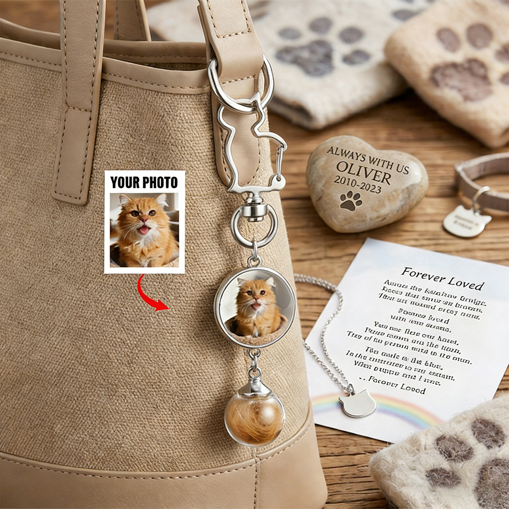 Personalized Pet Memorial Photo Glass Locket & Ashes Urn | BKPet455