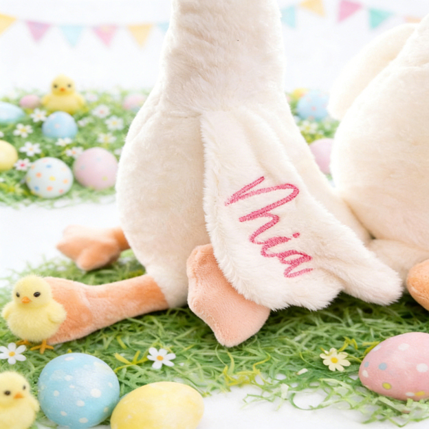 Personalized Embroidery Lovey Goose Plush Toy | CWToy181