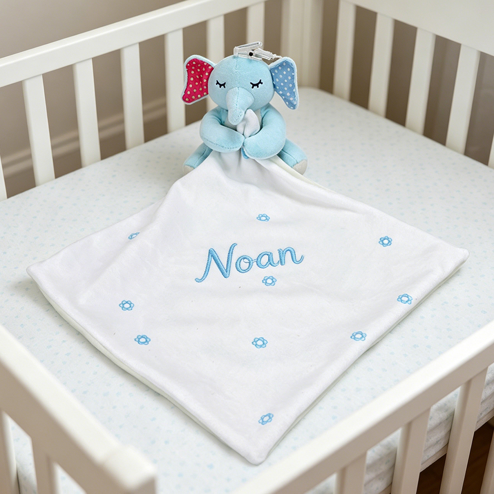 Personalized Baby Embroidery Animal Comfort Sleep Toy | CWToy186