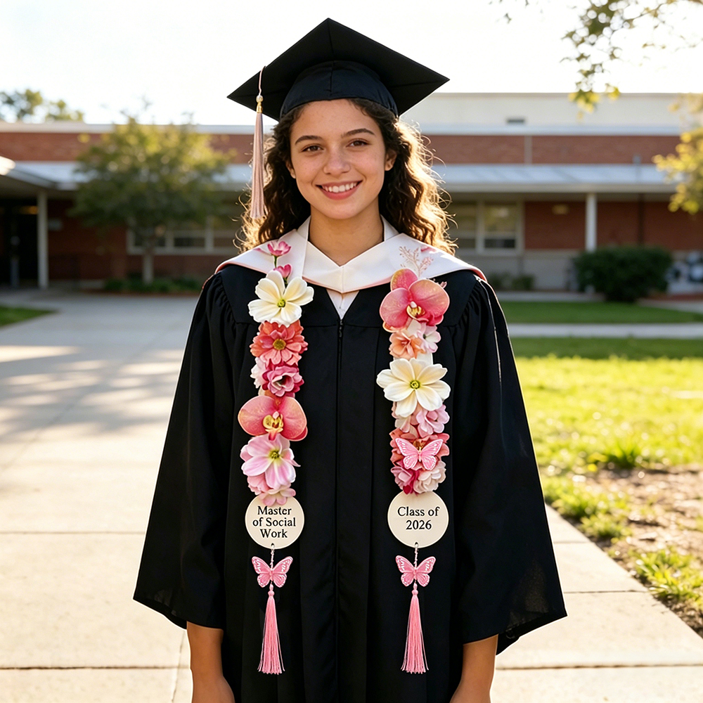 Personalized Elegant Graduation Floral Sash with Tag | CWGift54