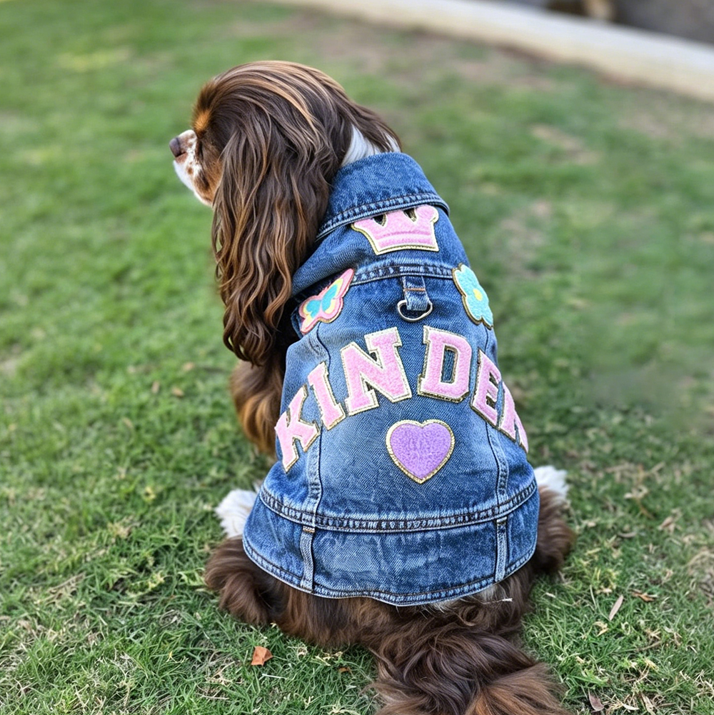 Personalized Hand Patch Pets Denim Jacket for Comfort and Unique | BKPet26