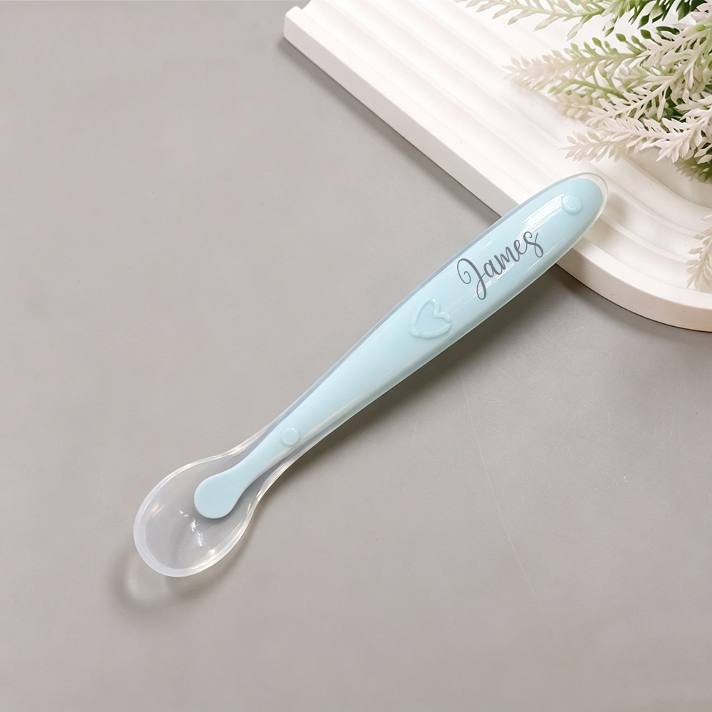 Personalised Baby Custom Silicone Feeding Spoon | CWBaby490