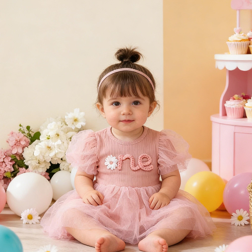 Personalized Hand Embroidered Baby Girl Tutu Dress | CWBaby428