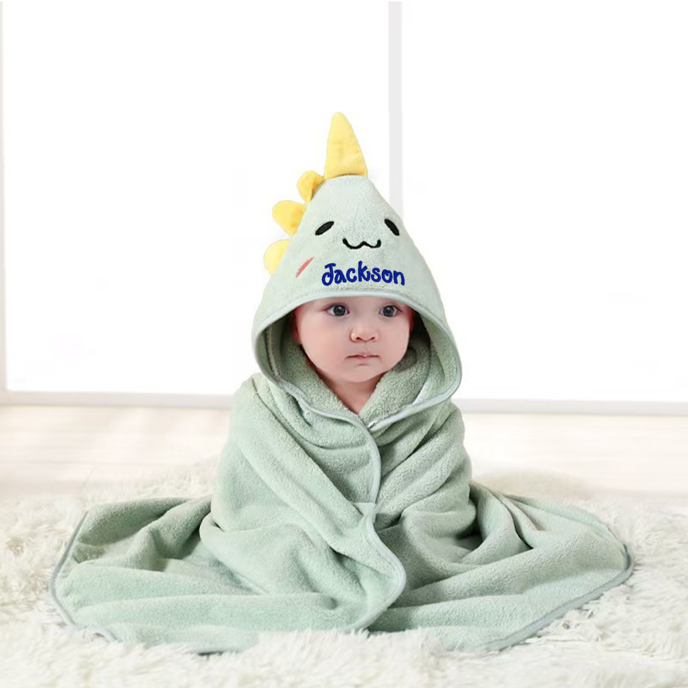 Personalized Embroidered Baby Animal Hooded Towel  | CWBaby502