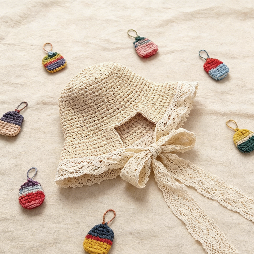 Personalized Hand Embroidered Crochet Straw Sun Hat | CWBeach248