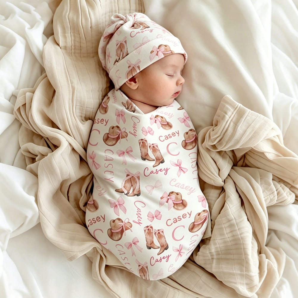 Personalized Baby Swaddle Blanket Set for Comfort & Unique | BBBlanket32