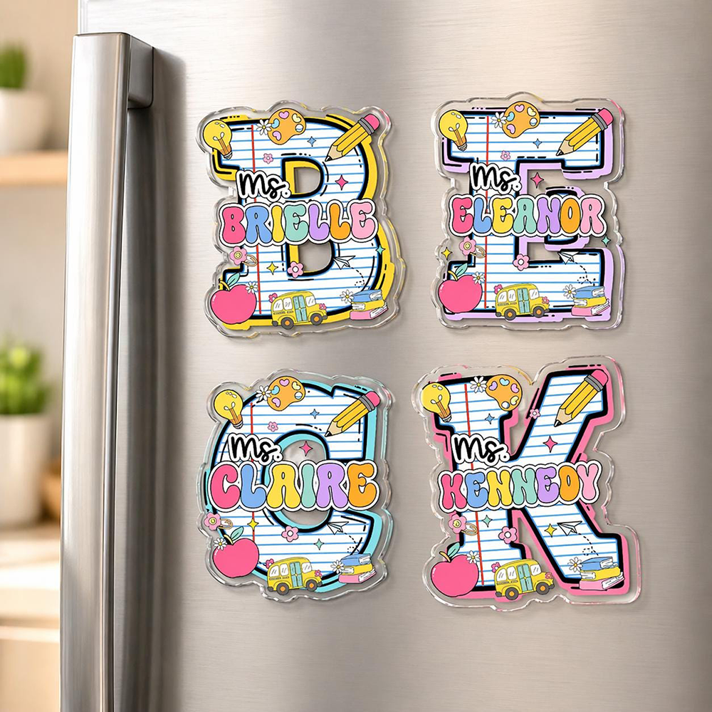 Personalized Letter Teacher Name Magnet | CWTeach12