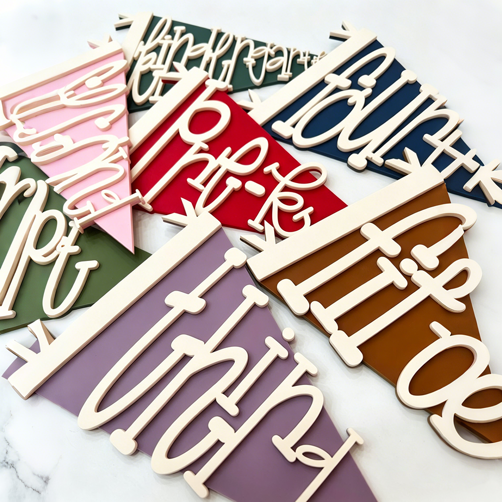 Personalized Pennant Flag Grade School Sign With Screws | CWGift71