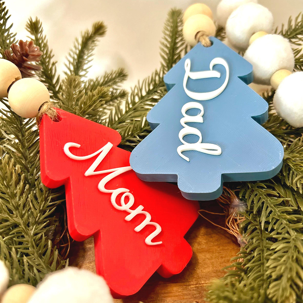Personalized 3D Printed Family Christmas Tree Tag | CWGift73