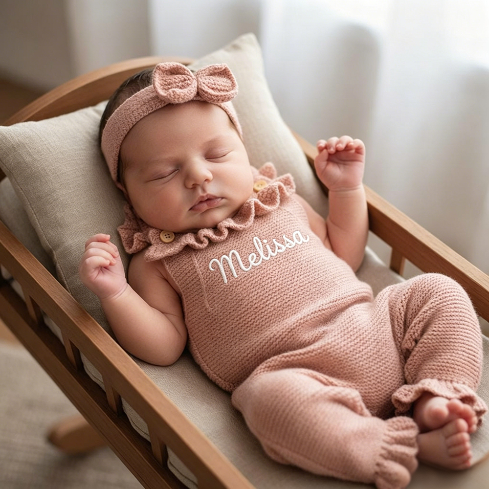 Personalized Embroidered Newborn Coming Home Baby Romper | CWBaby506