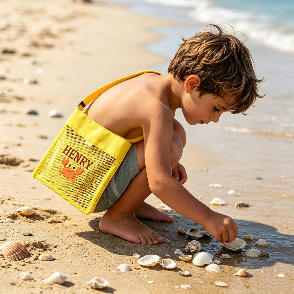 Personalized Embroidered Mesh Beach Bag For Kids | CWBeach252
