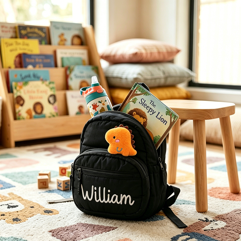 Personalized Hand Embroidery Quilted Baby Backpack | CWPack370