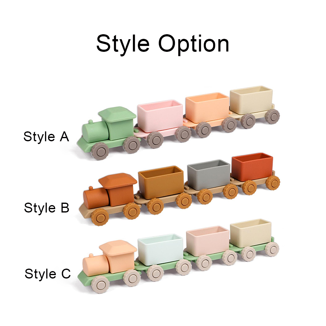 Personalized Silicone Montessori Educational Train Toy | CWToy195