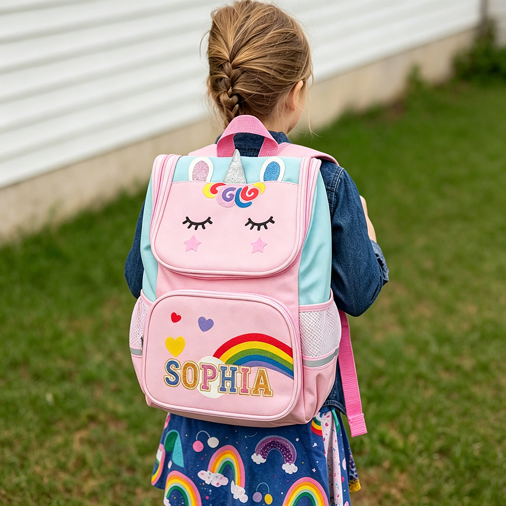 Personalized Girls Unicorn Large Capacity School Backpack | CWPack378