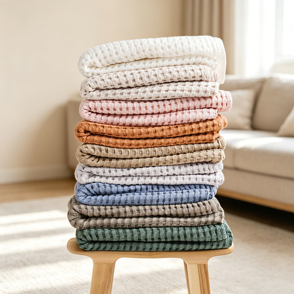 Personalized Embroidered Baby Waffle Cotton Blanket | CWBaby508