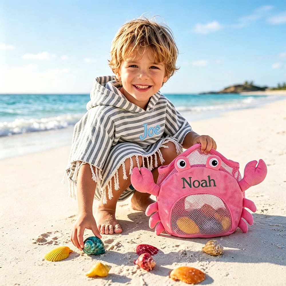 Personalized Embroidered Kids Turkish Beach Poncho | CWBeach262