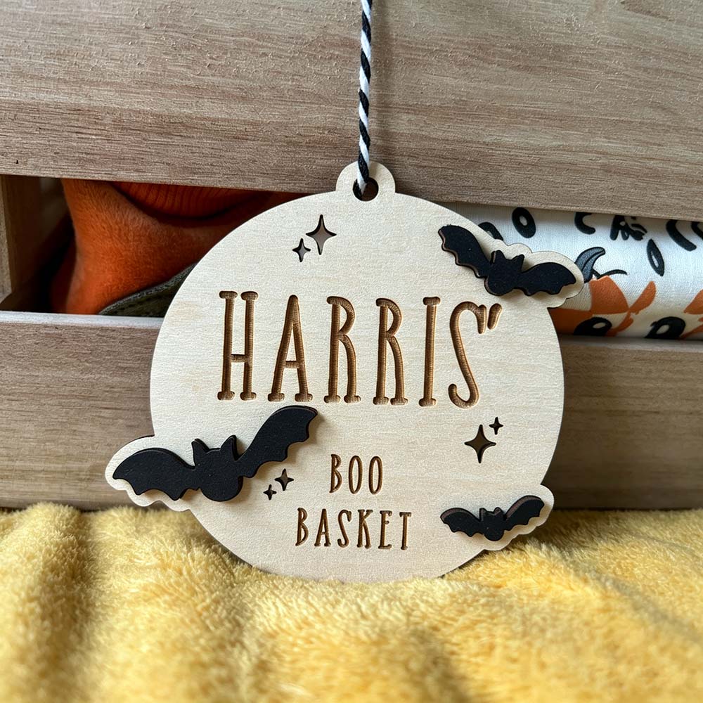 Personalized Halloween Name Boo Basket Tag | CWHalloween86