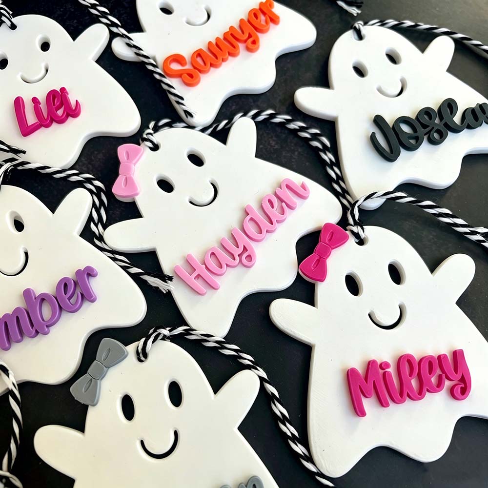Personalized Halloween Cute Ghost Name Boo Basket Tag | CWHalloween88