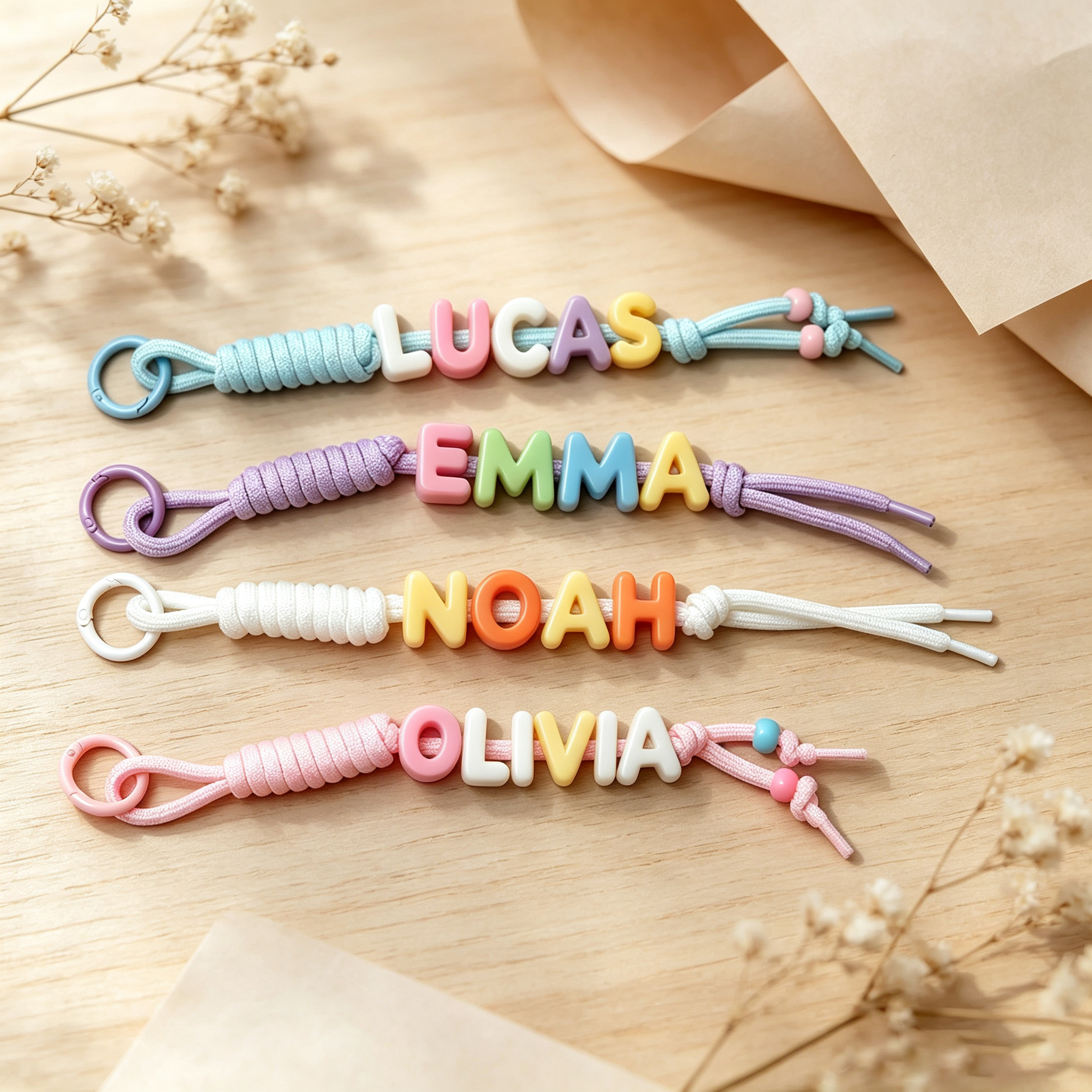 Personalized Colorful Name Letter Beaded Bag Tag | CWGift76