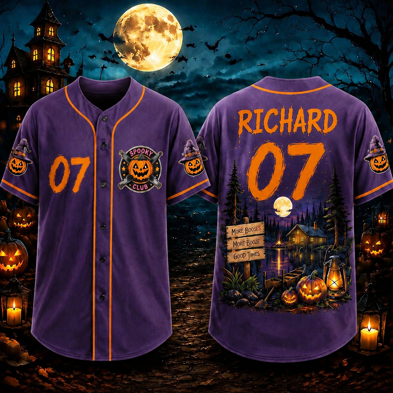 Personalized Halloween Button Up Baseball Jersey For Kid & Adult | CWHalloween93