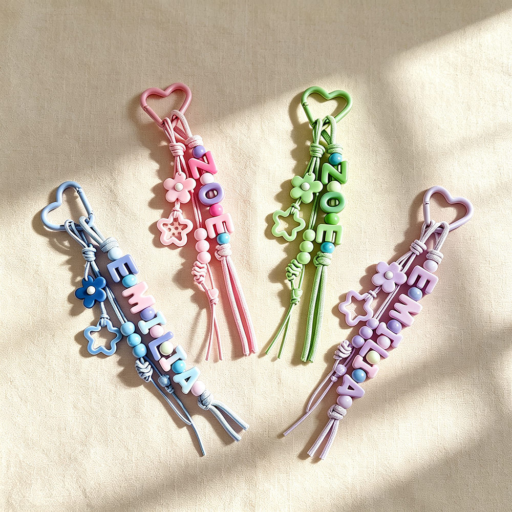 Personalized Colorful Name Letter Beaded Keychain | CWGift82