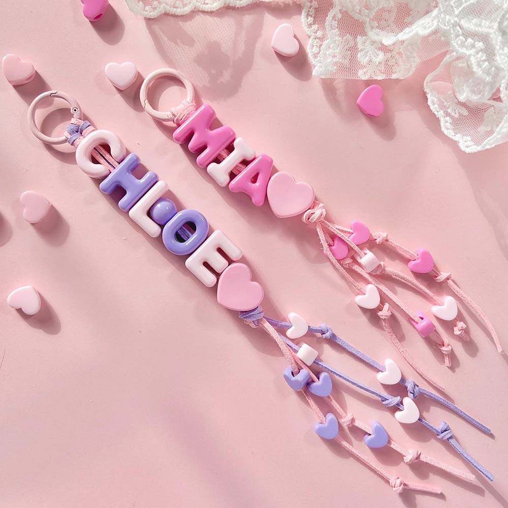 Personalized Colorful Name Letter Beaded Keychain | CWGift81