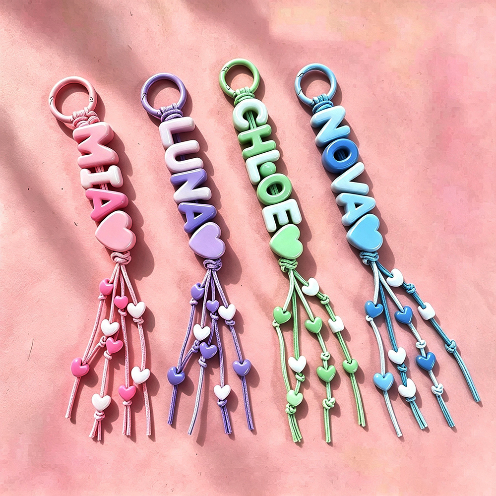 Personalized Colorful Name Letter Beaded Keychain | CWGift81