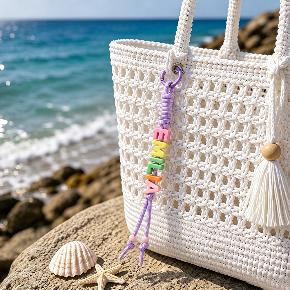 Personalized Colorful Name Letter Beaded Bag Tag | CWGift76