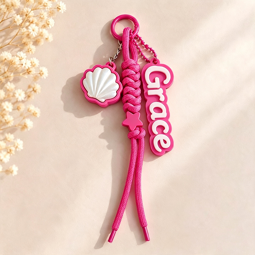 Personalized 3D Printed Name Seashell Keychain with | CWGift83
