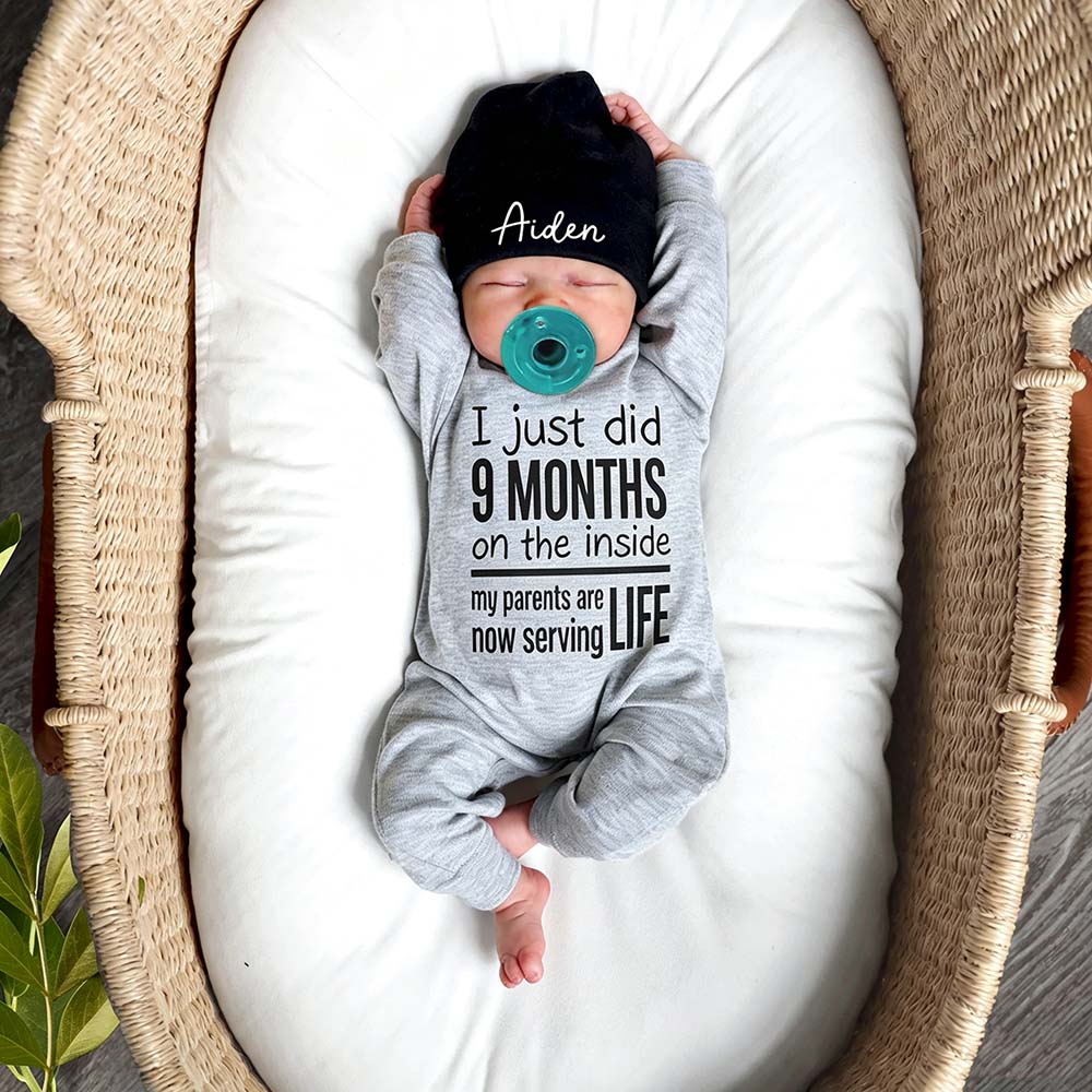 Personalized Baby Coming Home Romper & Hat Set | CWBaby515