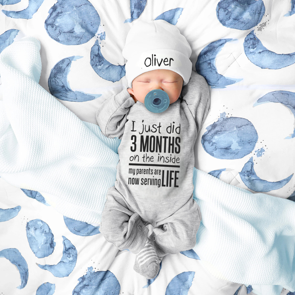 Personalized Baby Coming Home Romper & Hat Set | CWBaby515